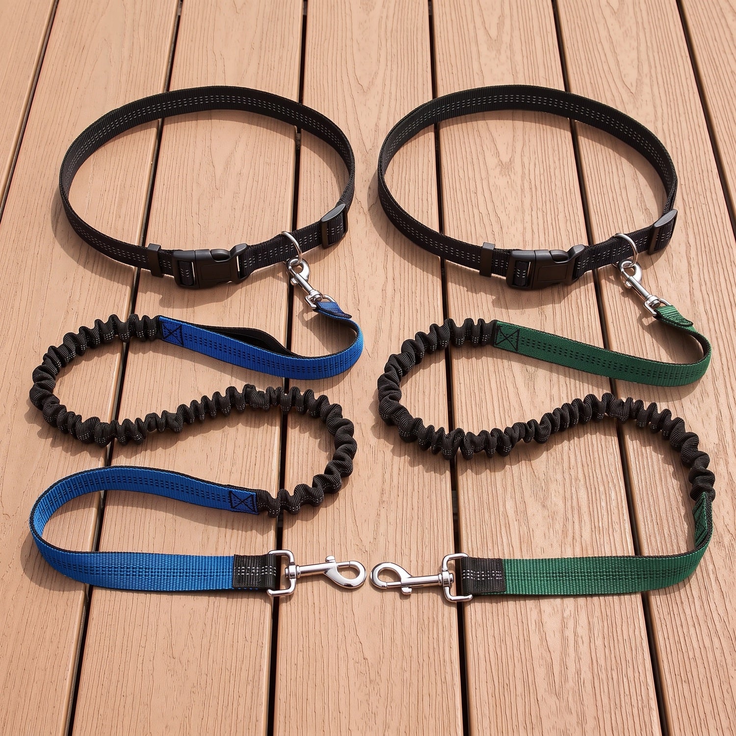 Double Hands-Free Bungee Dog Leash