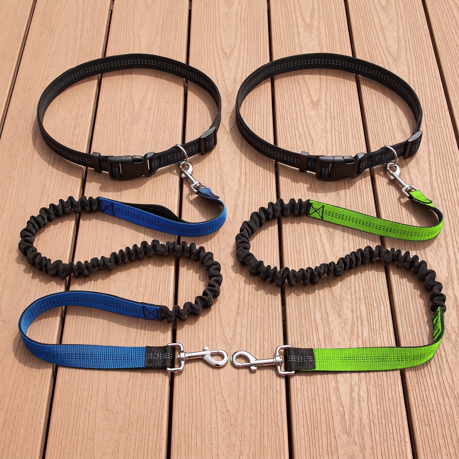 Double Hands-Free Bungee Dog Leash